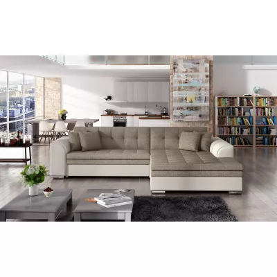 Ecksofa SANGITA 1 – creme/beige, rechte Ecke