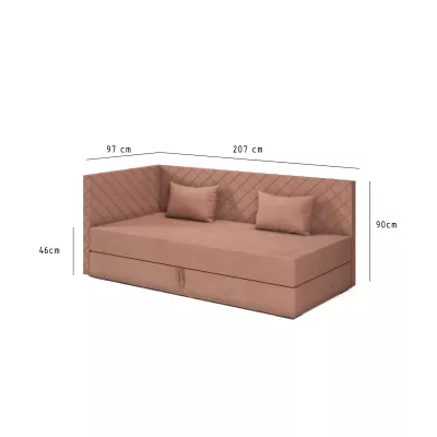 Tagesbett mit Stauraum 90x200 ALAMO 4 - Lachs