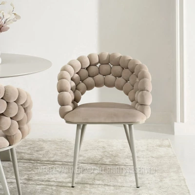 Designer-Esszimmerstuhl NAHIDA - Beige / Grau