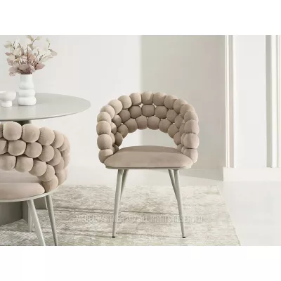 Designer-Esszimmerstuhl NAHIDA - Beige / Grau
