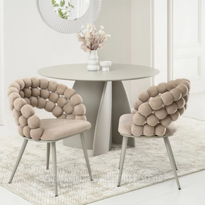 Designer-Esszimmerstuhl NAHIDA - Beige / Grau