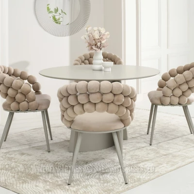 Designer-Esszimmerstuhl NAHIDA - Beige / Grau