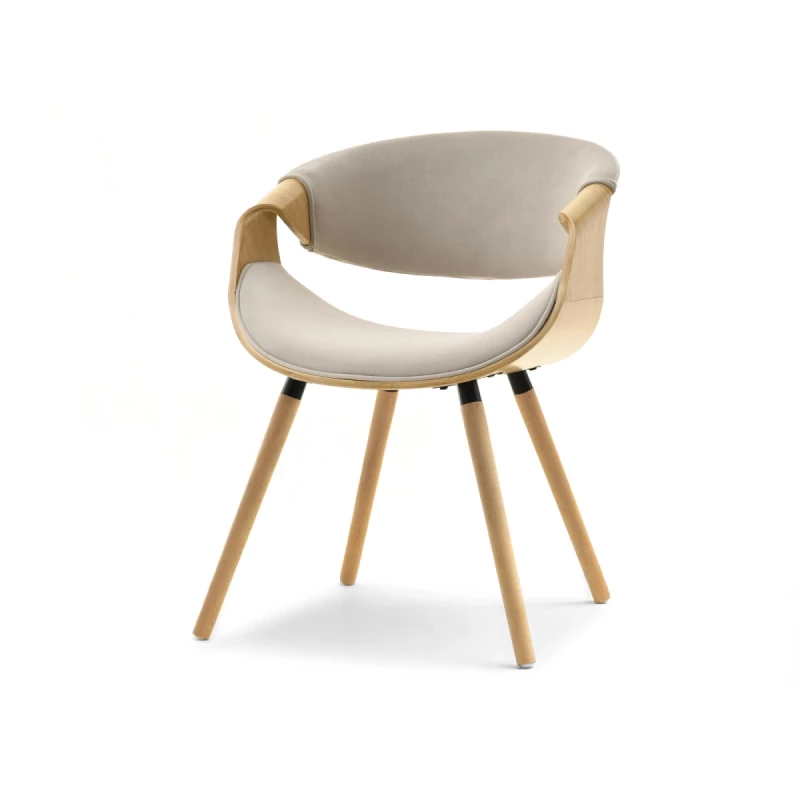 Designer Esszimmerstuhl SAROLTA - Beige / Eiche