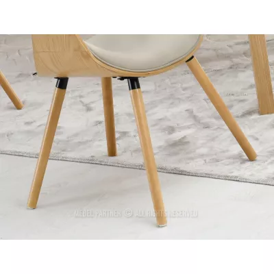 Designer Esszimmerstuhl SAROLTA - Beige / Eiche
