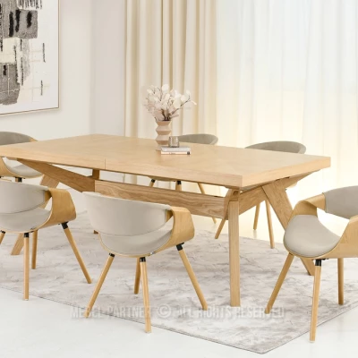 Designer Esszimmerstuhl SAROLTA - Beige / Eiche
