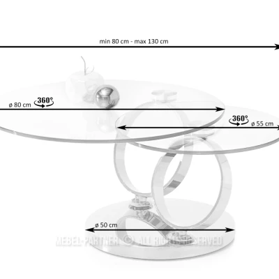 Luxus-Couchtisch NAIMA – transparent/gold