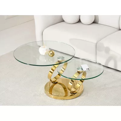 Luxus-Couchtisch NAIMA – transparent/gold