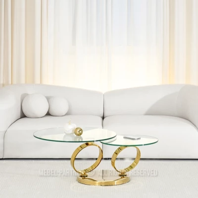 Luxus-Couchtisch NAIMA – transparent/gold