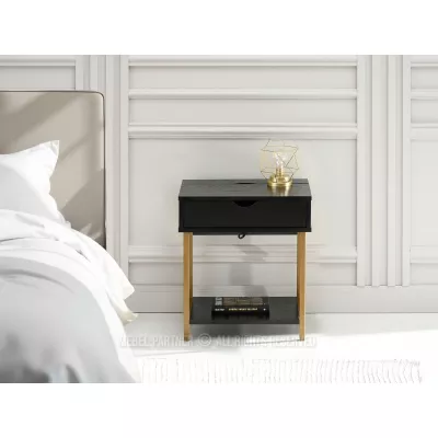 DILMAR Nachttisch - schwarz / gold