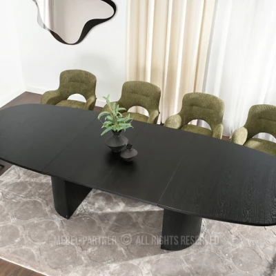 Ovaler Ausziehtisch 200(300)x110 ANTOS - schwarz