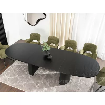 Ovaler Ausziehtisch 200(300)x110 ANTOS - schwarz