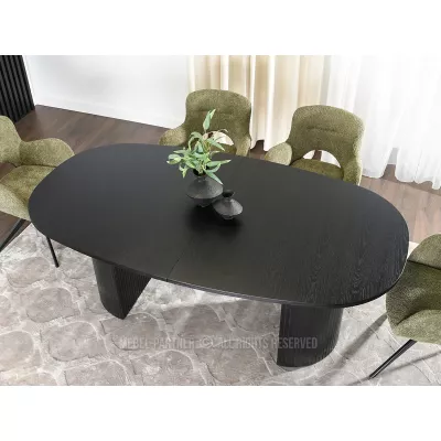 Ovaler Ausziehtisch 200(300)x110 ANTOS - schwarz