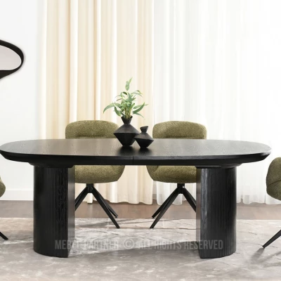 Ovaler Ausziehtisch 200(300)x110 ANTOS - schwarz