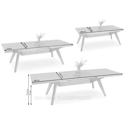 Ausziehbarer Esstisch 200(300)x100 KABUDAL - Eiche