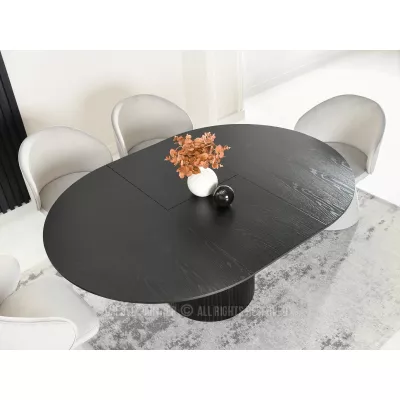 Runder Ausziehtisch 130(180)x130 ROWAN - schwarz