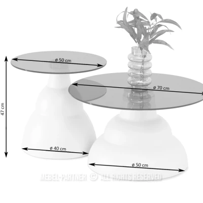 ANYA rundes Couchtisch-Set - schwarz