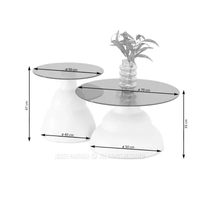 ANYA rundes Couchtisch-Set - schwarz