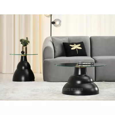 ANYA rundes Couchtisch-Set - schwarz