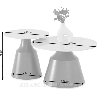 GATOR Couchtisch-Set - grauer Marmor / grau