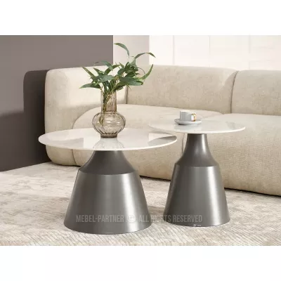 GATOR Couchtisch-Set - grauer Marmor / grau