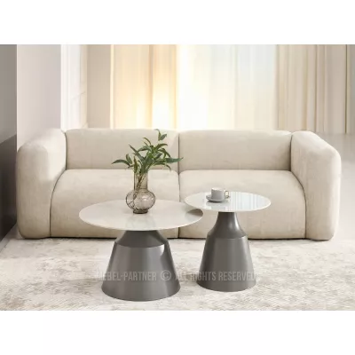 GATOR Couchtisch-Set - grauer Marmor / grau