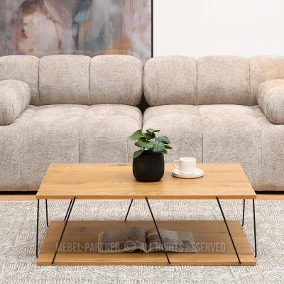 Designer Couchtisch MATTEO - Eiche / Schwarz