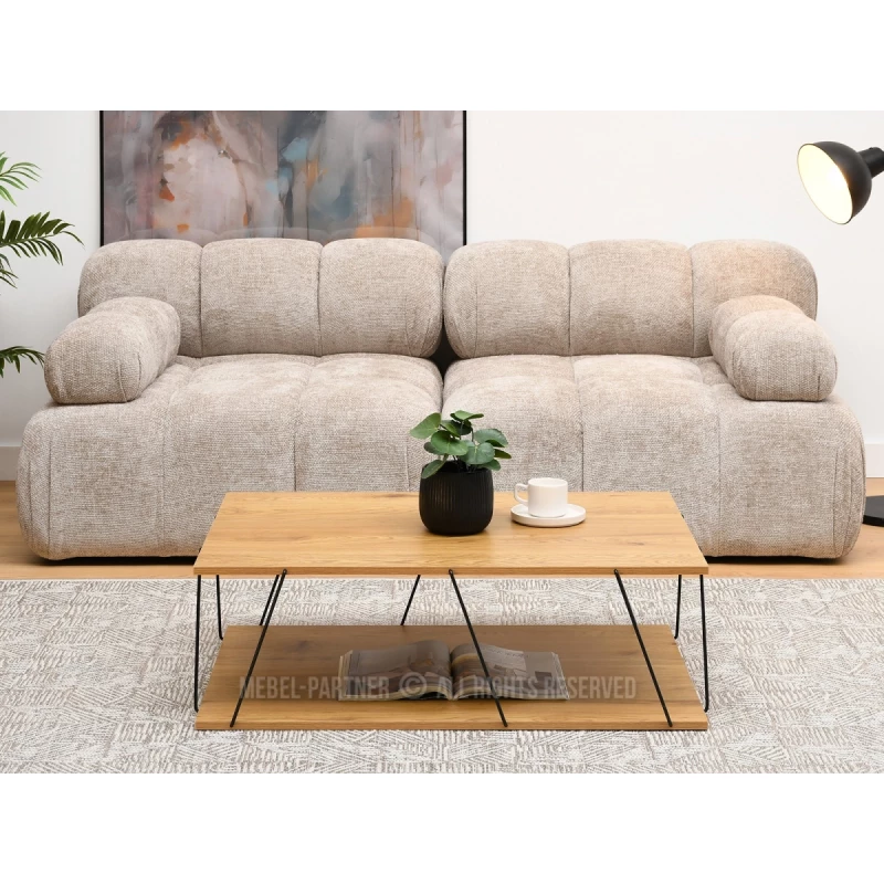 Designer Couchtisch MATTEO - Eiche / Schwarz