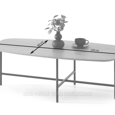 Großer Couchtisch RAEL - Eiche / Schwarz