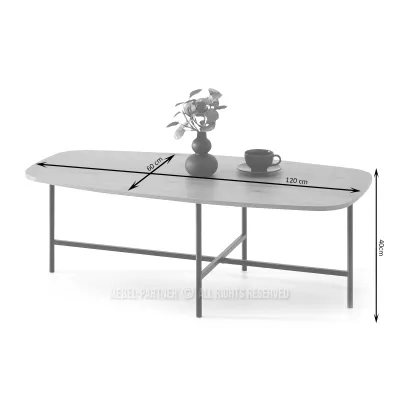 Großer Couchtisch RAEL - Eiche / Schwarz