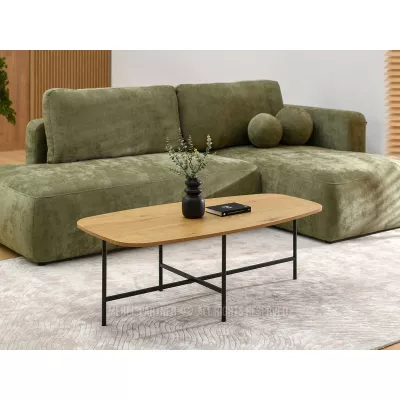 Großer Couchtisch RAEL - Eiche / Schwarz