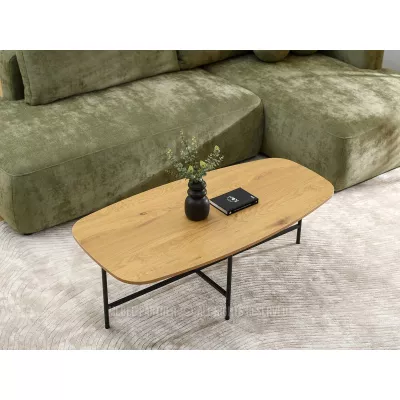 Großer Couchtisch RAEL - Eiche / Schwarz