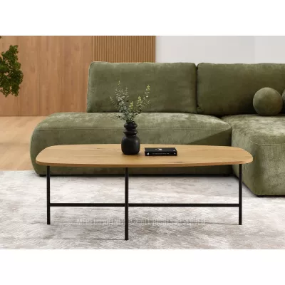 Großer Couchtisch RAEL - Eiche / Schwarz