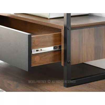 SORLEY Regal mit Schublade - Walnuss / Schwarz