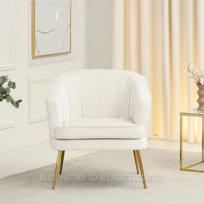RUBRAS Polstersessel – Creme/Gold