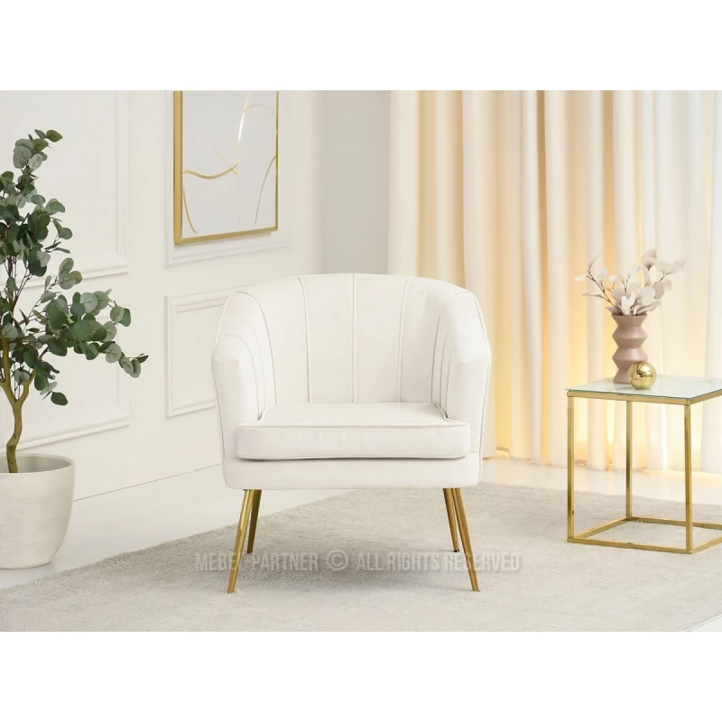 RUBRAS Polstersessel – Creme/Gold