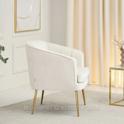 RUBRAS Polstersessel – Creme/Gold