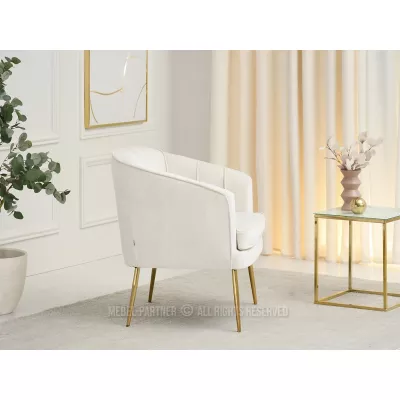 RUBRAS Polstersessel – Creme/Gold