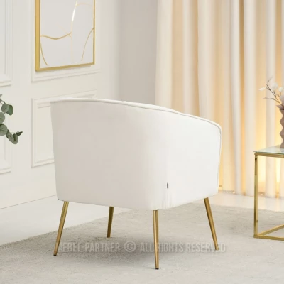 RUBRAS Polstersessel – Creme/Gold