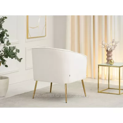 RUBRAS Polstersessel – Creme/Gold