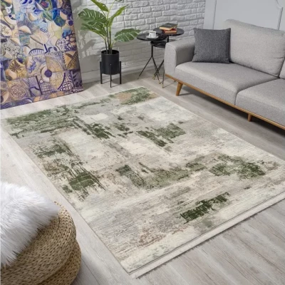 Rechteckiger Teppich 180x260 cm STEFANO - creme / grün