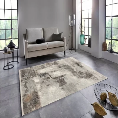 Rechteckiger Teppich 240x330 cm STEFANO abstrakt - beige/gold