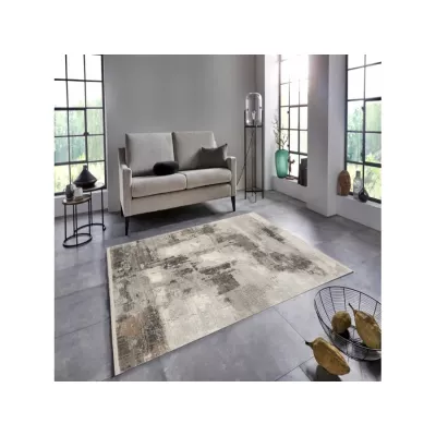 Rechteckiger Teppich 180x260 cm STEFANO abstrakt - beige / gold