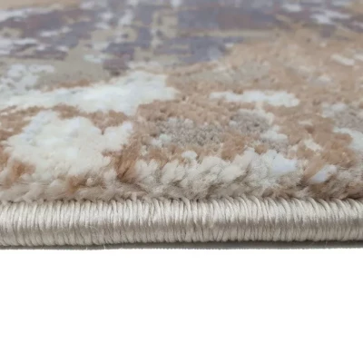 Rechteckiger Teppich 140x190 cm STEFANO abstrakt - beige / gold