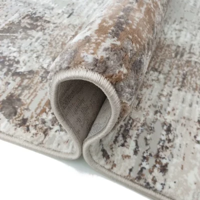 Rechteckiger Einzelteppich 140x190 cm STEFANO - beige / gold