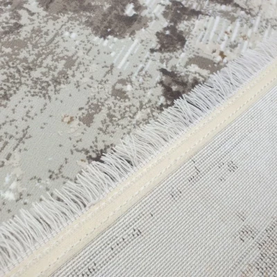 Runder Teppich 100 cm STEFANO - beige / gold
