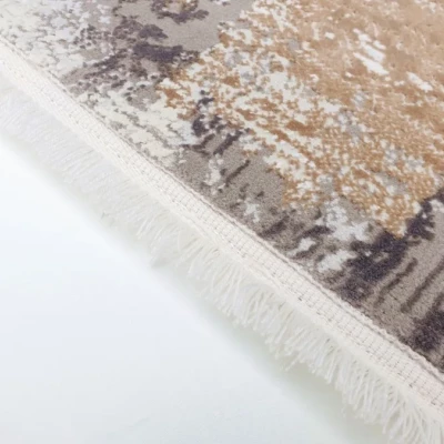 Runder Teppich 100 cm STEFANO - beige / gold