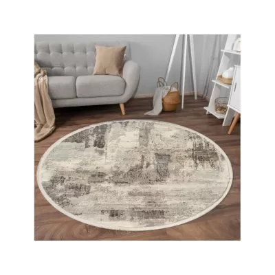 Runder Teppich 100 cm STEFANO - beige / gold