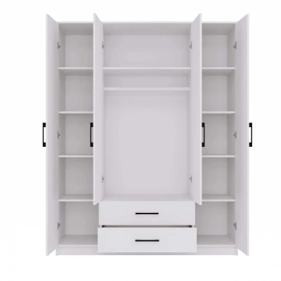 Kleiderschrank 160 cm mit Schubladen RAGNAR – weiß
