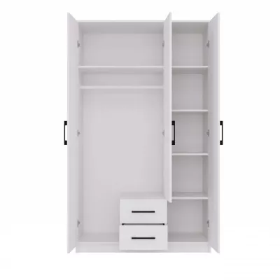 Kleiderschrank 120 cm mit Spiegel und Schubladen RAGNAR – weiß