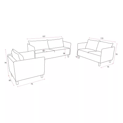 Dreisitzer-Sofa MAELLA - dunkelbraun